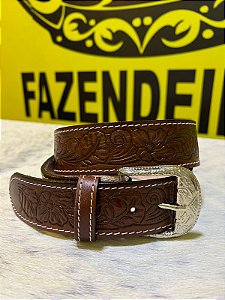 Cinto Americano em Couro Legítimo - Pinhão 103