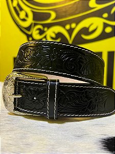 Cinto Americano em Couro Legítimo - Preto 104
