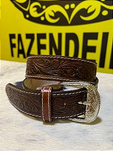 Cinto Americano em Couro Legítimo - pinhão 109