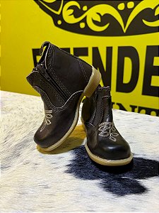 Botina Infantil com Zíper Couro Legítimo