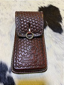Bainha de Couro Legítimo para Celular - Tião Carreiro