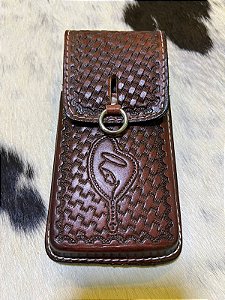 Bainha de Couro Legítimo para Celular - Nossa Senhora