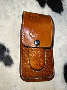 Bainha de Couro para Celular e Canivete - Muladeiro