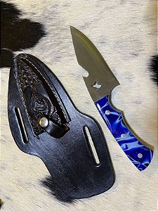 Faca Campeira Grande com Bainha de Couro FC03