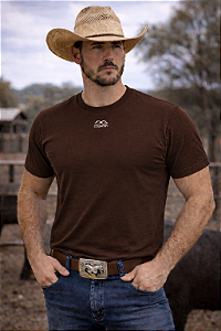 Camiseta Masculina 4x4 Basic Marrom Chocolate