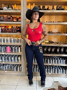 Calça Flare Bordada Horse Fazendeiros