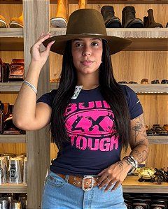 Blusa 4x4 Feminina Azul Petroléo Estampada