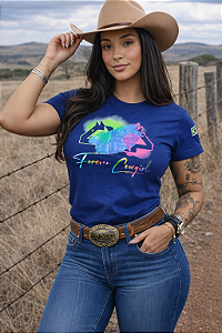 Blusa 4x4 Feminina Azul Estampada