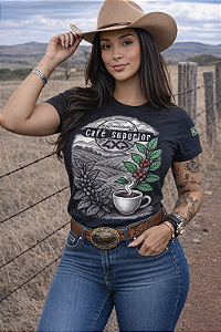 Blusa 4x4 Feminina Café Preta Estampada