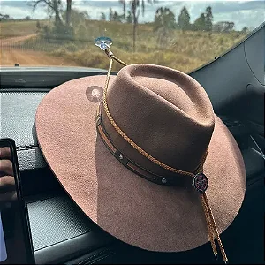 Suporte de Chapéu para Carro Couro Legítimo