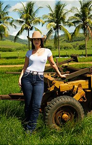 Calça Best Rodeio Longhorn Bordada Jeans Feminina