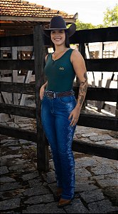 Calça Buphallos Feminina Collection Brilho Bootcut