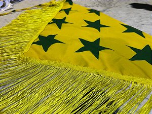 Lenço de Franjas com Estampa do Brasil Amarelo