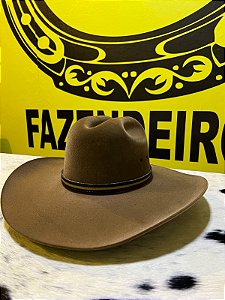 Chapéu Country Aveludado Arizona Aba 12 - Marrom