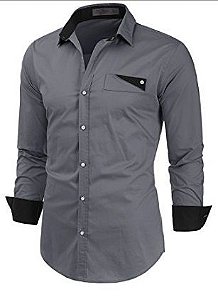 Camisa Social Slim Fit Estilo Islândia