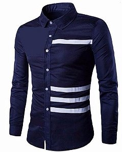 Camisa Social Masculina Slim Estilo Alemanha Berlim