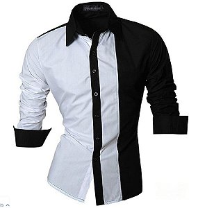 Camisa Social Slim Manga Longa Estilo Filadélfia