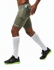 bermuda compressão 3 bolsos unissex militar