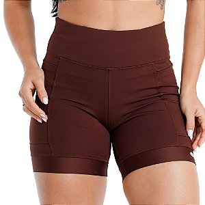 bermuda compressão com barra unissex marron