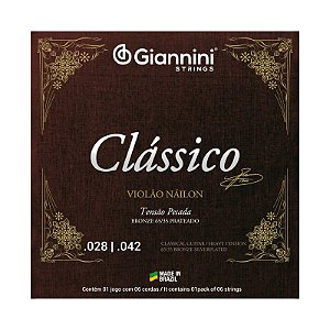 Encordoamento Violão Nylon Clássico Tensão Pesada