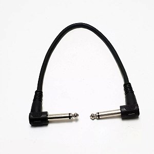 Cabo P10 P10 Mono Para Pedal de Guitarra 20cm Niquelado
