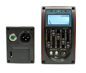 Preamp Captador Equalizador 5 Bandas para Violão Aço Nylon - LC5