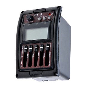 Preamp Captador Equalizador 5 Bandas para Violão Aço Nylon - ET5