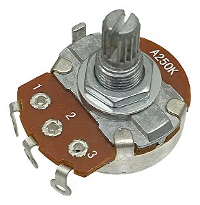 Potenciômetro Volume p/ Guitarra e Baixo A250K Eixo Curto