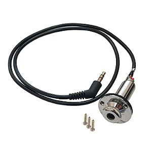Jack Roldana Blindado P/ Violão Cromado Com Chicote Plug P2