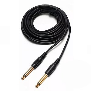 Cabo de Audio P10 P10 5 Metros Emborrachado Preto