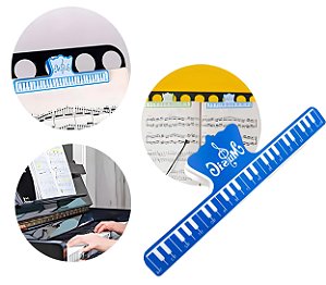 Grampo Predendor para Partituras Tematico Piano Azul