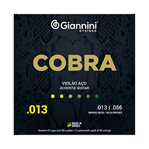 Encordoamento Violão Aço 0.13 Giannini Cobra Bronze 80/20
