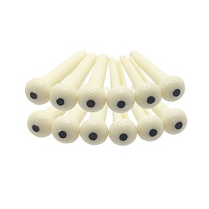 Kit De Pinos Brancos Para Violão Aço 12 Cordas