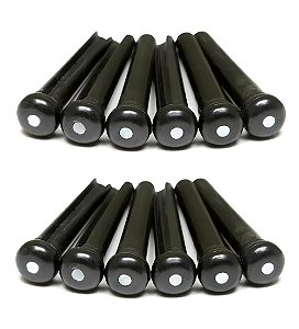 Kit De Pinos Pretos Para Violão Aço 12 Cordas
