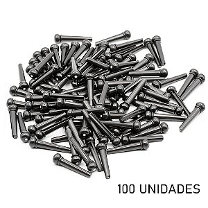 Pinos Plástico ABS Preto para Violão Aço 100 Un.