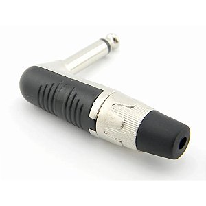 Plug P10 Mono L 90 Graus Profissional Violão Guitarra Áudio