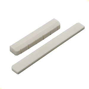 Nut 48mm e Rastilho 80mm em Osso Para Violão Aço e Nylon