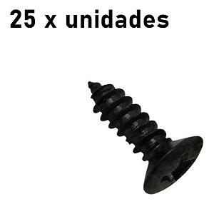 Parafuso para Escudo Guitarra 25 unidades Preto