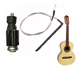 KIT Captador de Rastilho p/ Viola Caipira + Jack Plastico P10