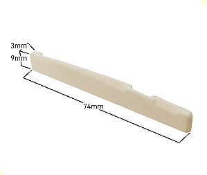 Rastilho 74mm de Osso Natural p/ Violão Aço + Pinos Plástico