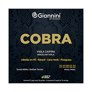 Encordoamento Viola Média Cebolão Ré Giannini Cobra Níquel