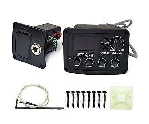 Preamp Captador Equalizador 4 Bandas para Violão Aço Nylon - HEQ-4