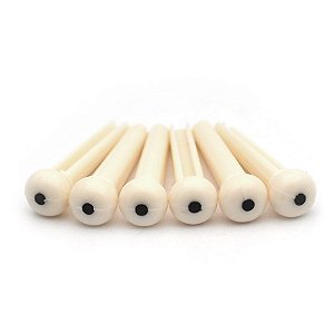 KIT de 6 Pinos para violão Aço Bege