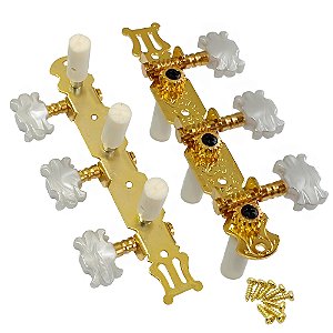 Tarraxa Pino Grosso Dourada para Violão 6 Cordas Nylon