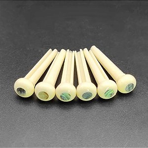 KIT de 6 Pinos para violão Aço com Madre Perola