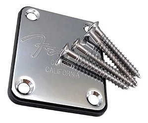 Neck Plate Fender Corona California Cromado com Parafusos