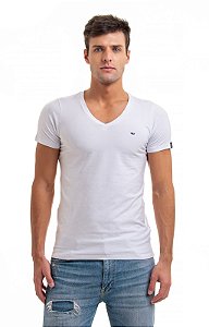 Camiseta elastano manga curta branco