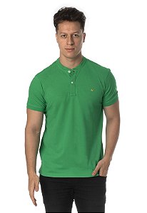 Camiseta henley slim fit verde