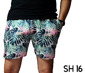 Short Praia Masculino Moda 2019 Floral Tropical Folhas