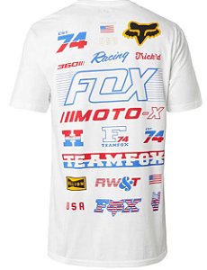 Camiseta Fox Unighted Premium Branca Sem Costura Lateral